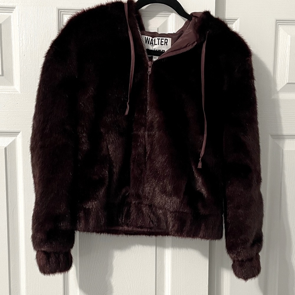 Walter Baker faux fur bomber jacket